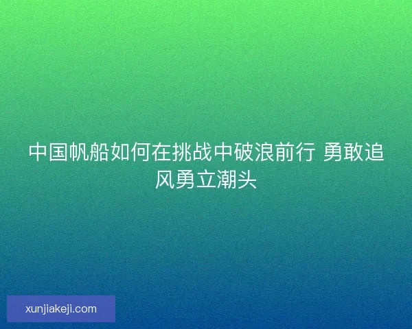 中国帆船如何在挑战中破浪前行 勇敢追风勇立潮头